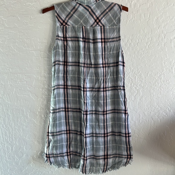 Cloth & Stone Button-up Plaid Sleevless Dress - Picture 4 of 6